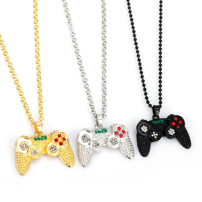 Rhinestones Handle Necklaces gamepad Necklaces for Women Men Game Controller Pendant - MERGE.DAY.1.FREESTYLE