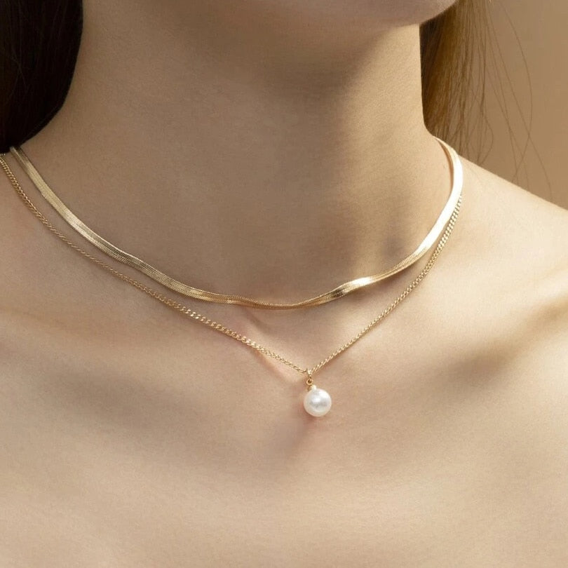 Trend Jewelry Wedding Big Pearl Necklace For Women Fashion White Imitation Pearl Choker - MERGE.DAY.1.FREESTYLE