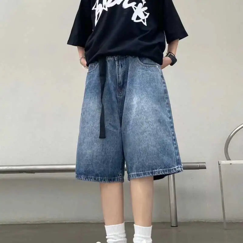 High Street Retro Blue Jeans Shorts Women Y2k Clothing Oversize - MERGE.DAY.1.FREESTYLE