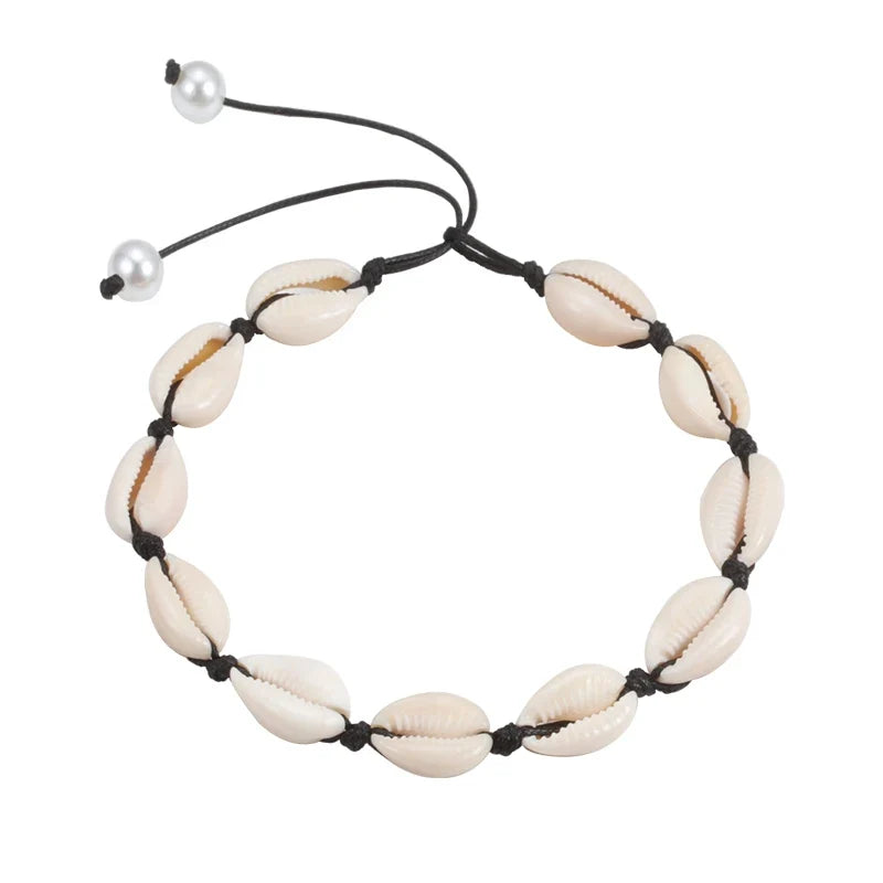 Shell Choker Bohemian Rope Agate Beaded Necklace - MERGE.DAY.1.FREESTYLE