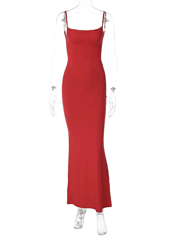 Solid Sleeveless Backless Elegant Sexy Bodycon Y2K Maxi Prom Dress - MERGE.DAY.1.FREESTYLE