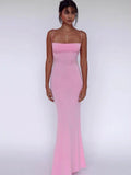 Solid Sleeveless Backless Elegant Sexy Bodycon Y2K Maxi Prom Dress - MERGE.DAY.1.FREESTYLE