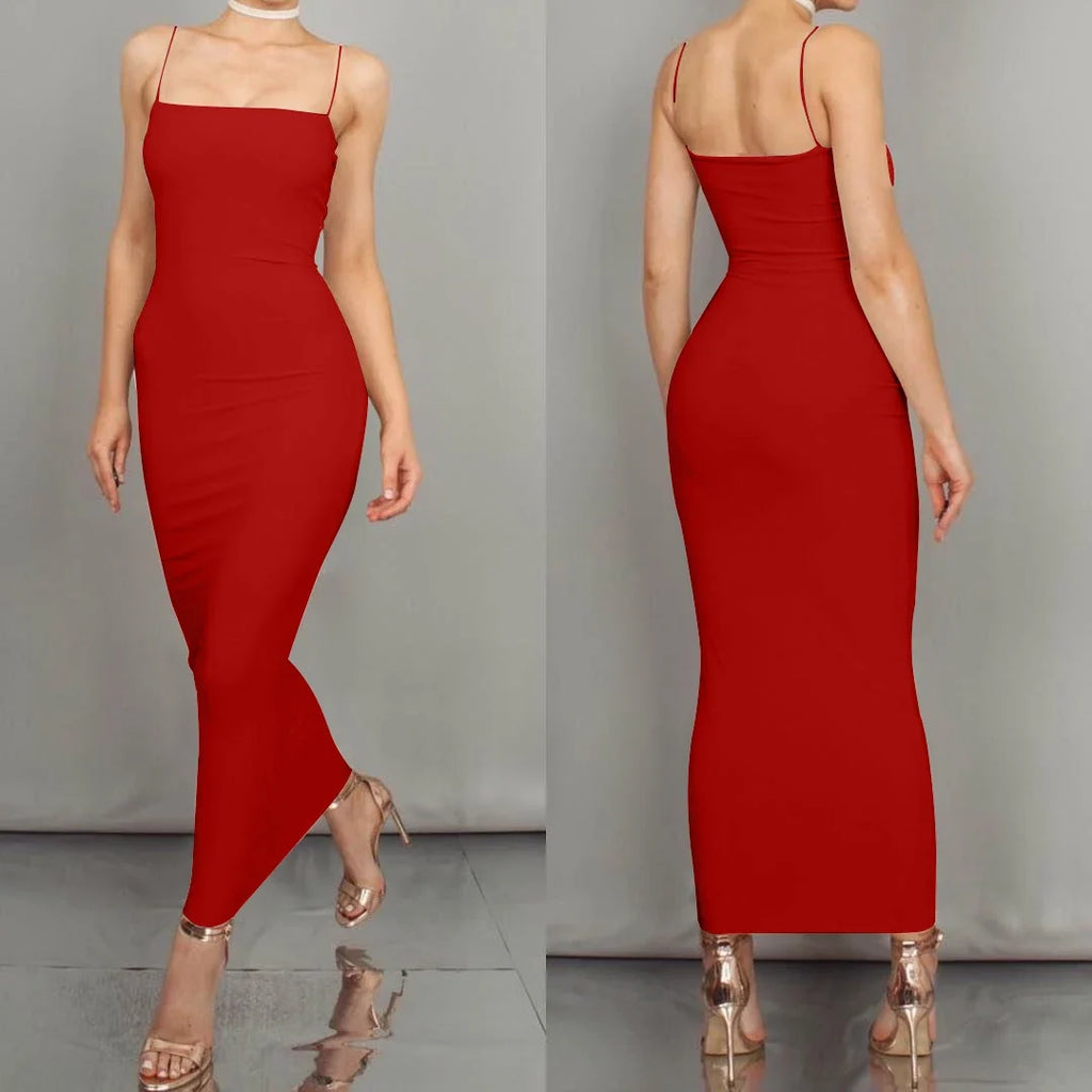Summer Women's Dress Long Sling Dresses Club Sexy Suspender Dress - MERGE.DAY.1.FREESTYLE