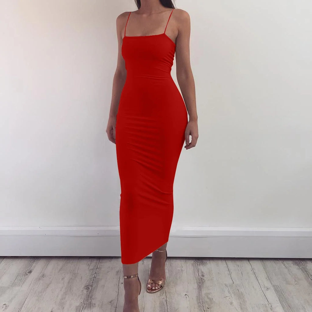 Summer Women's Dress Long Sling Dresses Club Sexy Suspender Dress - MERGE.DAY.1.FREESTYLE