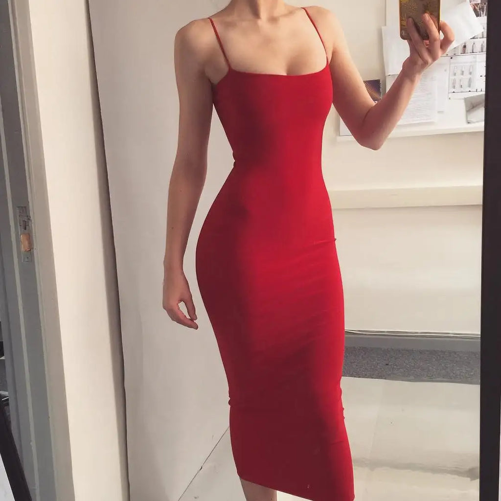 Summer Women's Dress Long Sling Dresses Club Sexy Suspender Dress - MERGE.DAY.1.FREESTYLE
