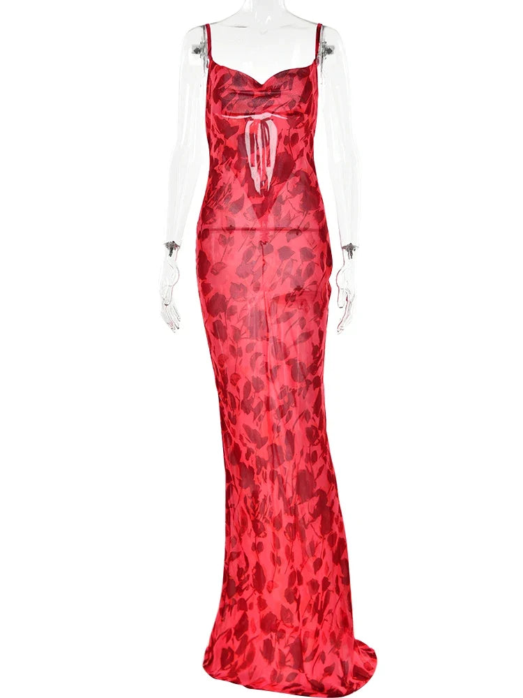 Leopard Print V-Neck Sexy Bodycon Long Dress Women Lace Up Backless Beach Vestidos - MERGE.DAY.1.FREESTYLE