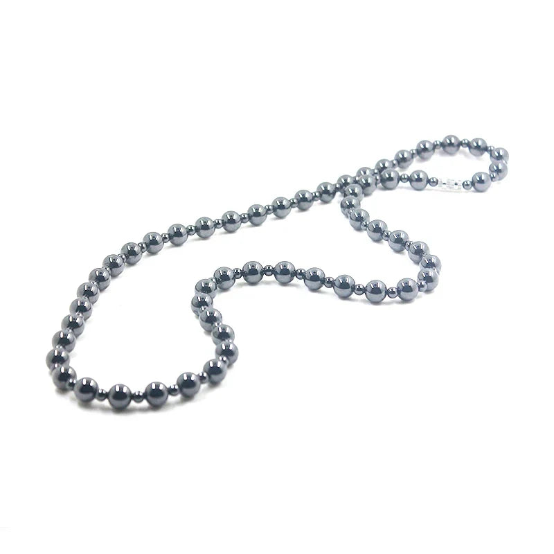 hematite necklace Round Beads Beaded Necklace - MERGE.DAY.1.FREESTYLE