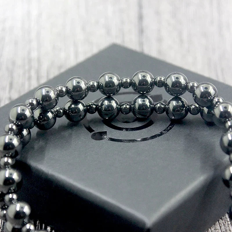 hematite necklace Round Beads Beaded Necklace - MERGE.DAY.1.FREESTYLE