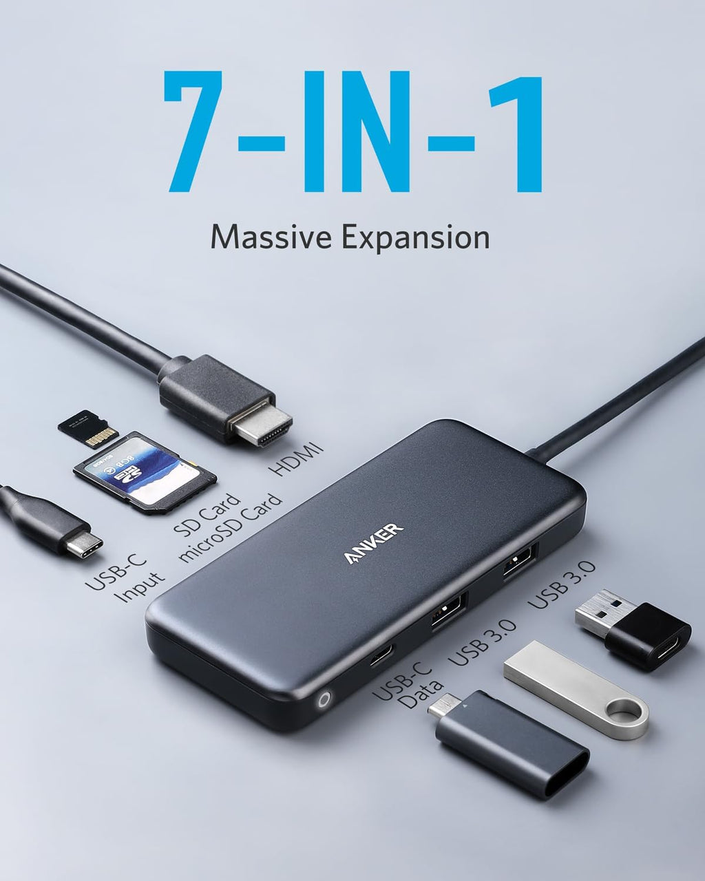 Anker <b>341</b> USB-C Hub (7-in-1) - MERGE.DAY.1.FREESTYLE
