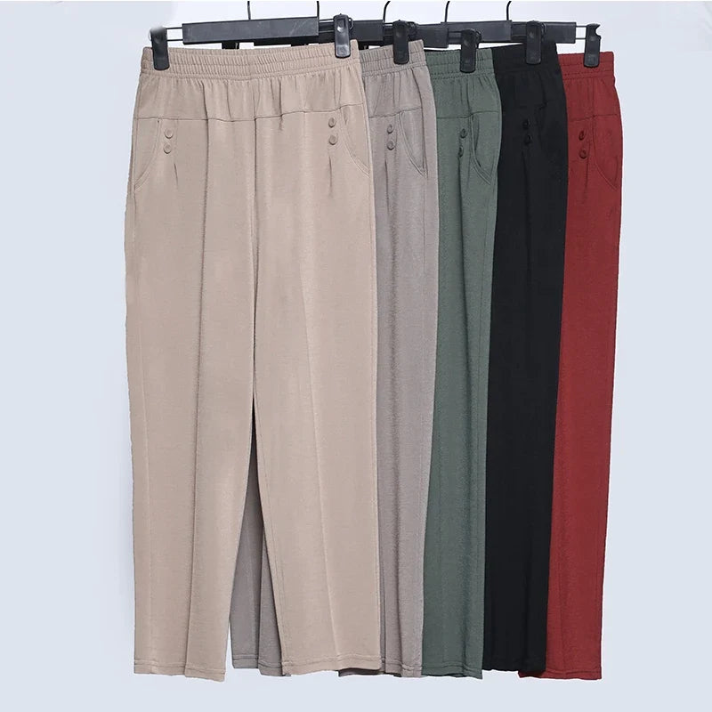 Spring Summer Pants Thin Elastic Waist Loose Cotton - MERGE.DAY.1.FREESTYLE