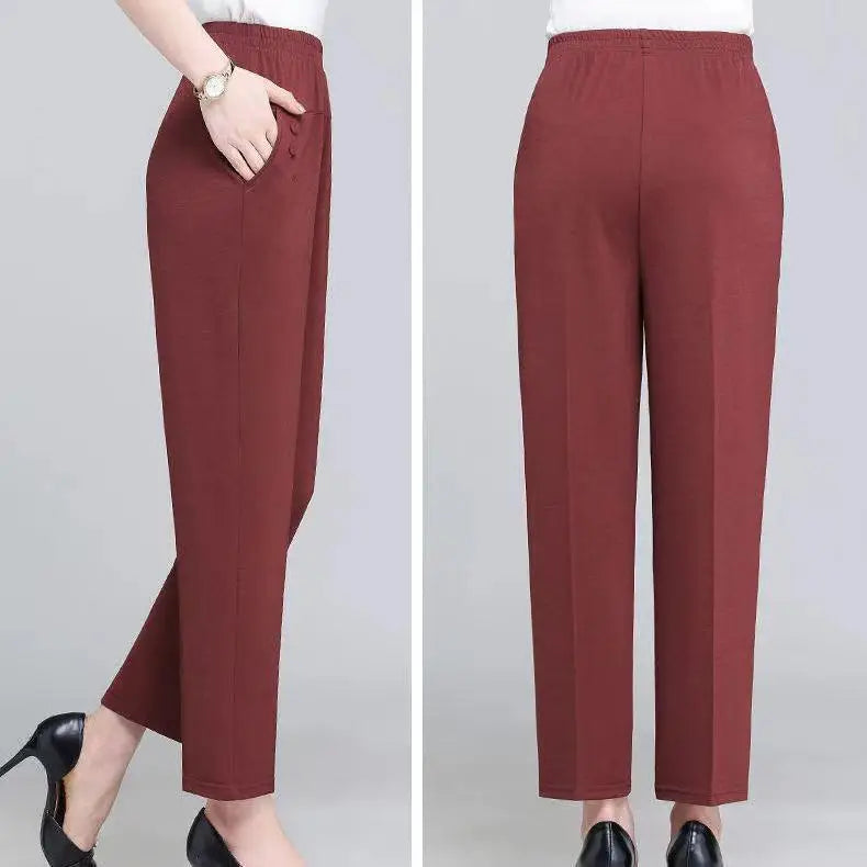 Spring Summer Pants Thin Elastic Waist Loose Cotton - MERGE.DAY.1.FREESTYLE