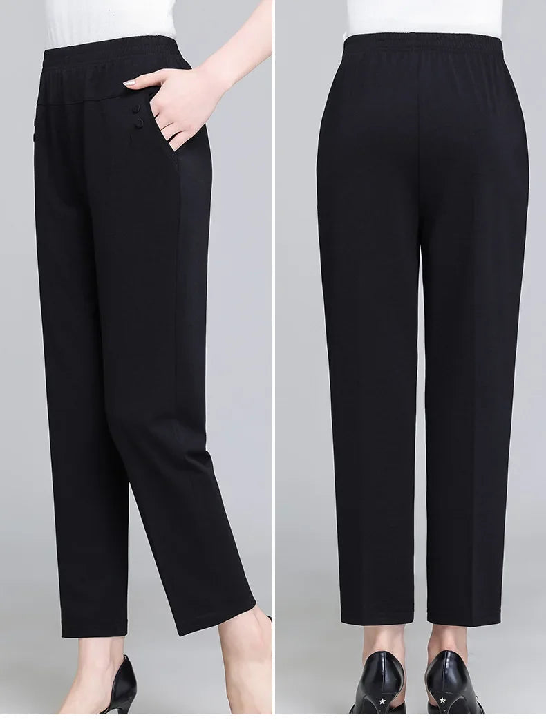 Spring Summer Pants Thin Elastic Waist Loose Cotton - MERGE.DAY.1.FREESTYLE