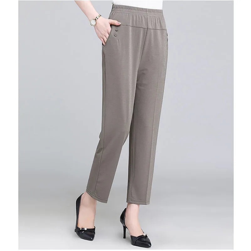 Spring Summer Pants Thin Elastic Waist Loose Cotton - MERGE.DAY.1.FREESTYLE