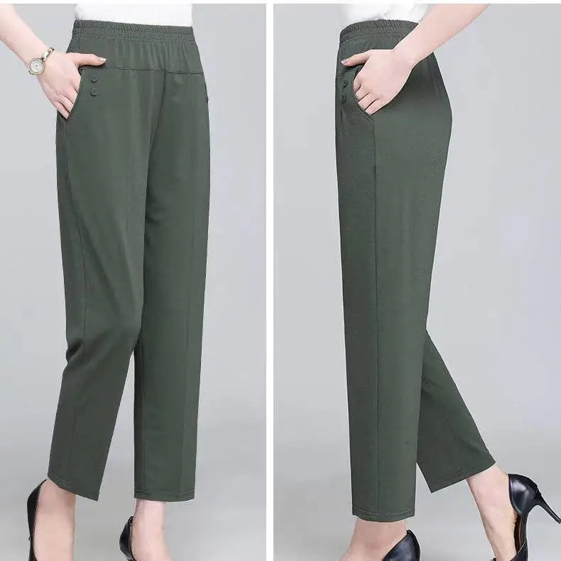 Spring Summer Pants Thin Elastic Waist Loose Cotton - MERGE.DAY.1.FREESTYLE