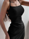 Backless Bandage Bodycon Halter Neck Split Party Dresses - MERGE.DAY.1.FREESTYLE