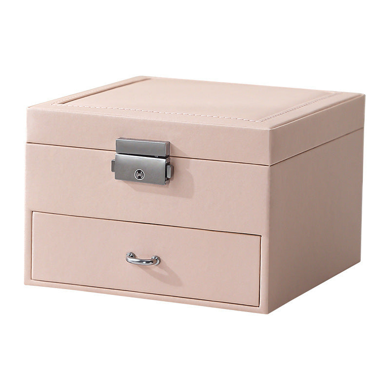 PU leather simple lock drawer table jewelry armoire - MERGE.DAY.1.FREESTYLE