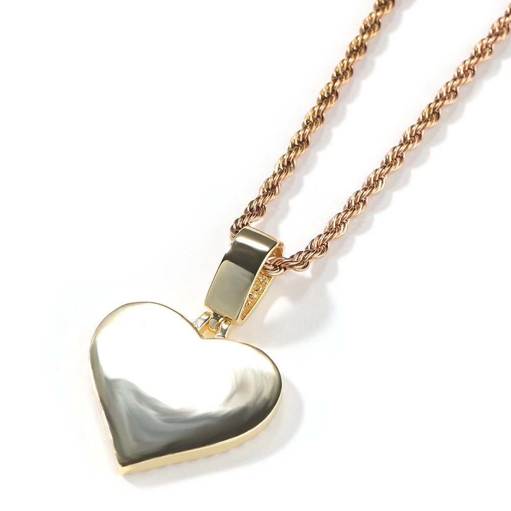 Customized photo heart shape pendant couple necklace - MERGE.DAY.1.FREESTYLE