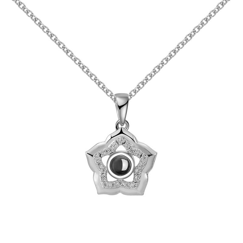 Projection five-pointed star shape pendant necklace picture customization - MERGE.DAY.1.FREESTYLE