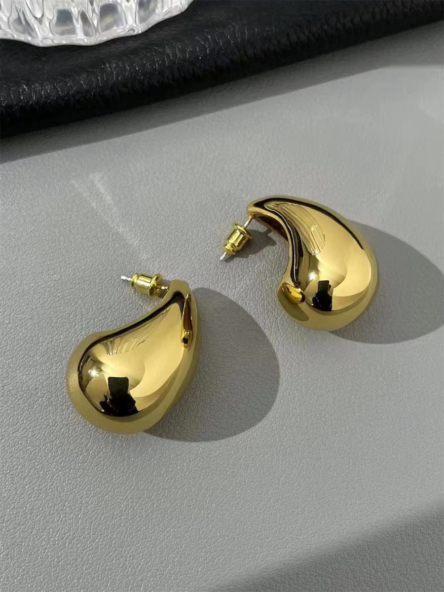 18K Gold Water Drop Earrings Simple Personality Ear Jewelry - MERGE.DAY.1.FREESTYLE
