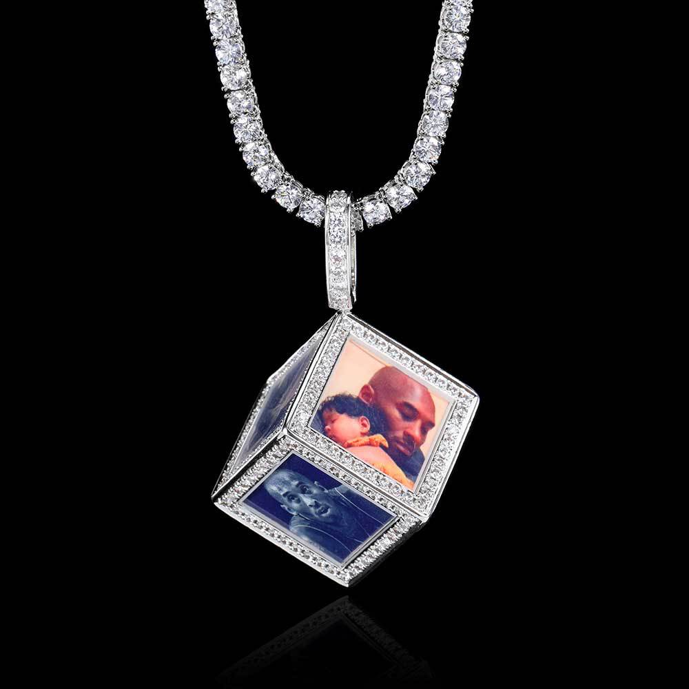 Hip Hop Jewelry Cube Memory Photo Pendant Frame Necklace - MERGE.DAY.1.FREESTYLE