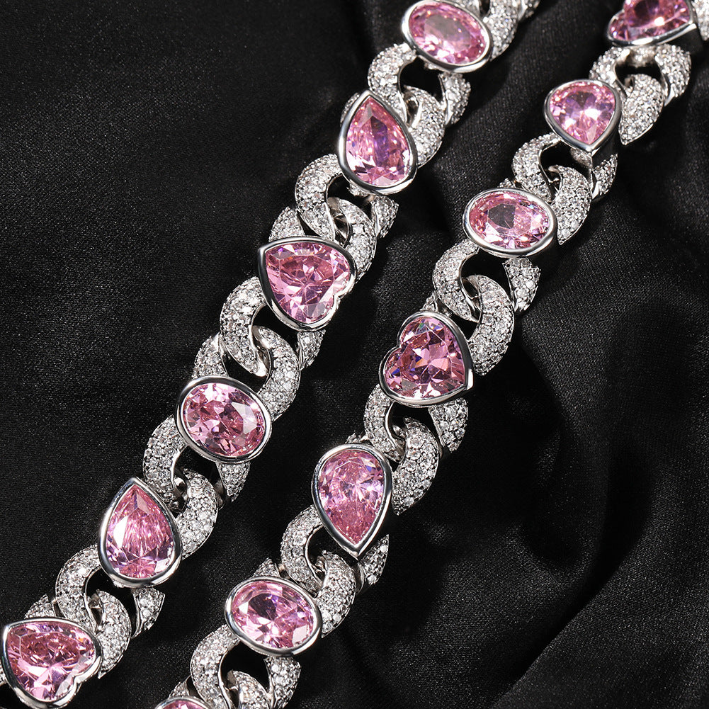 Pink Love Infinity Chain Diamond Necklace - MERGE.DAY.1.FREESTYLE