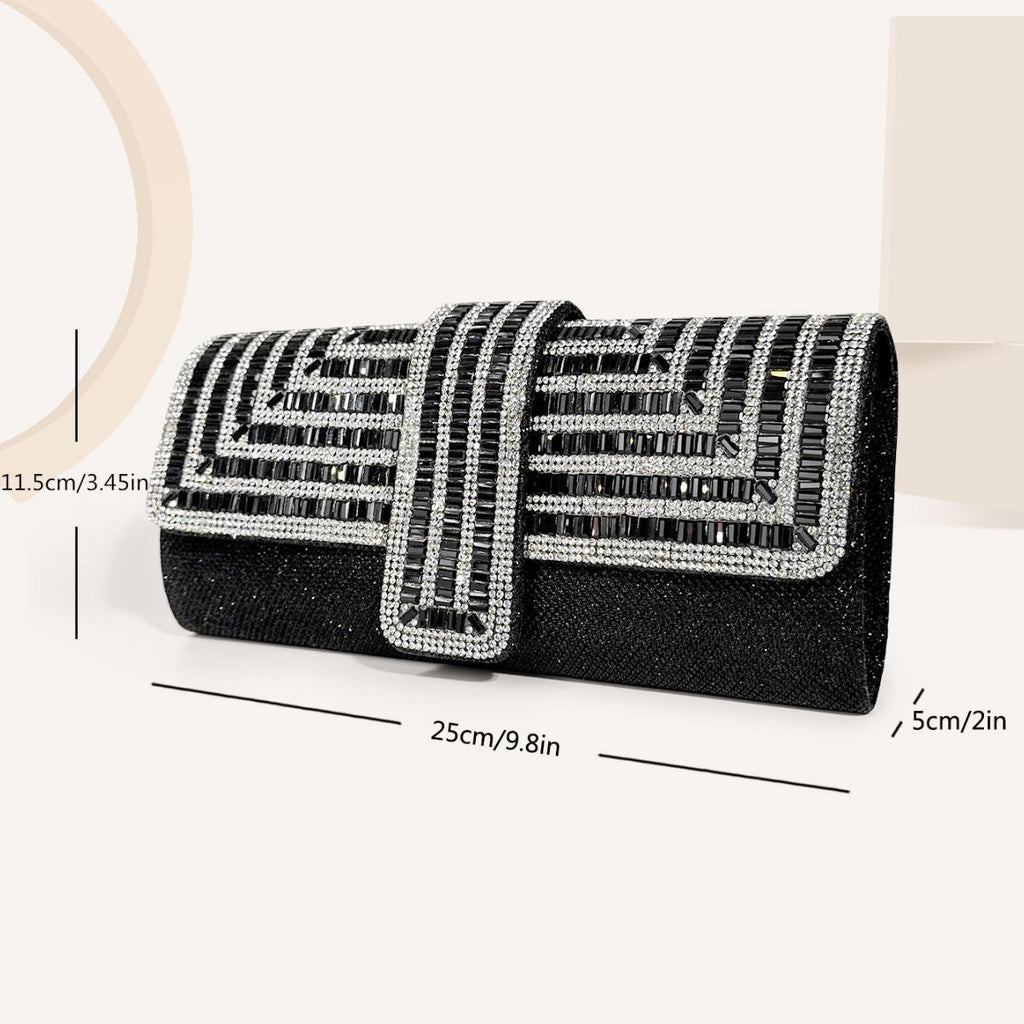 Full diamond flap shiny fashion chain clutch bag - MERGE.DAY.1.FREESTYLE