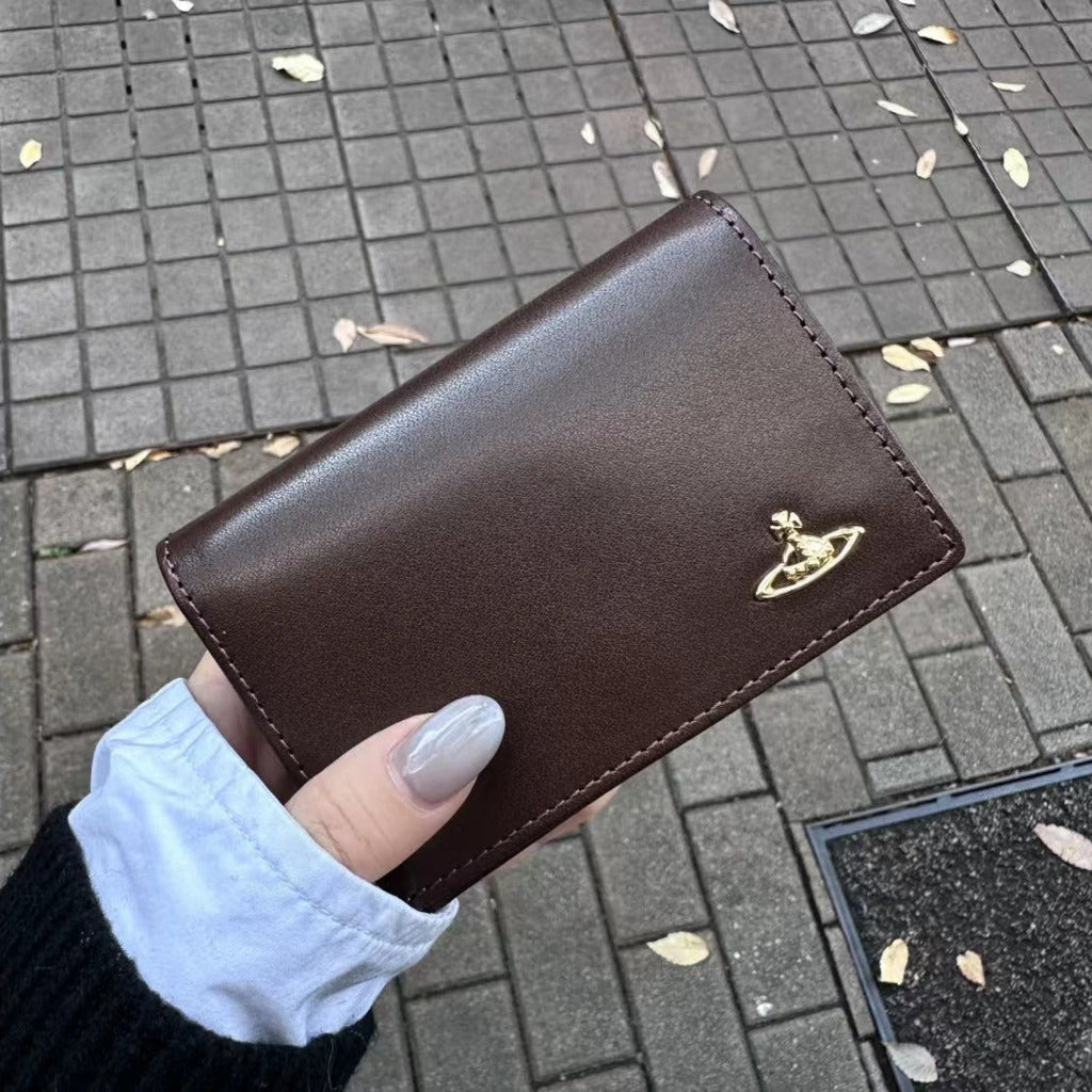 Solid color long cowhide card bag ID bag - MERGE.DAY.1.FREESTYLE