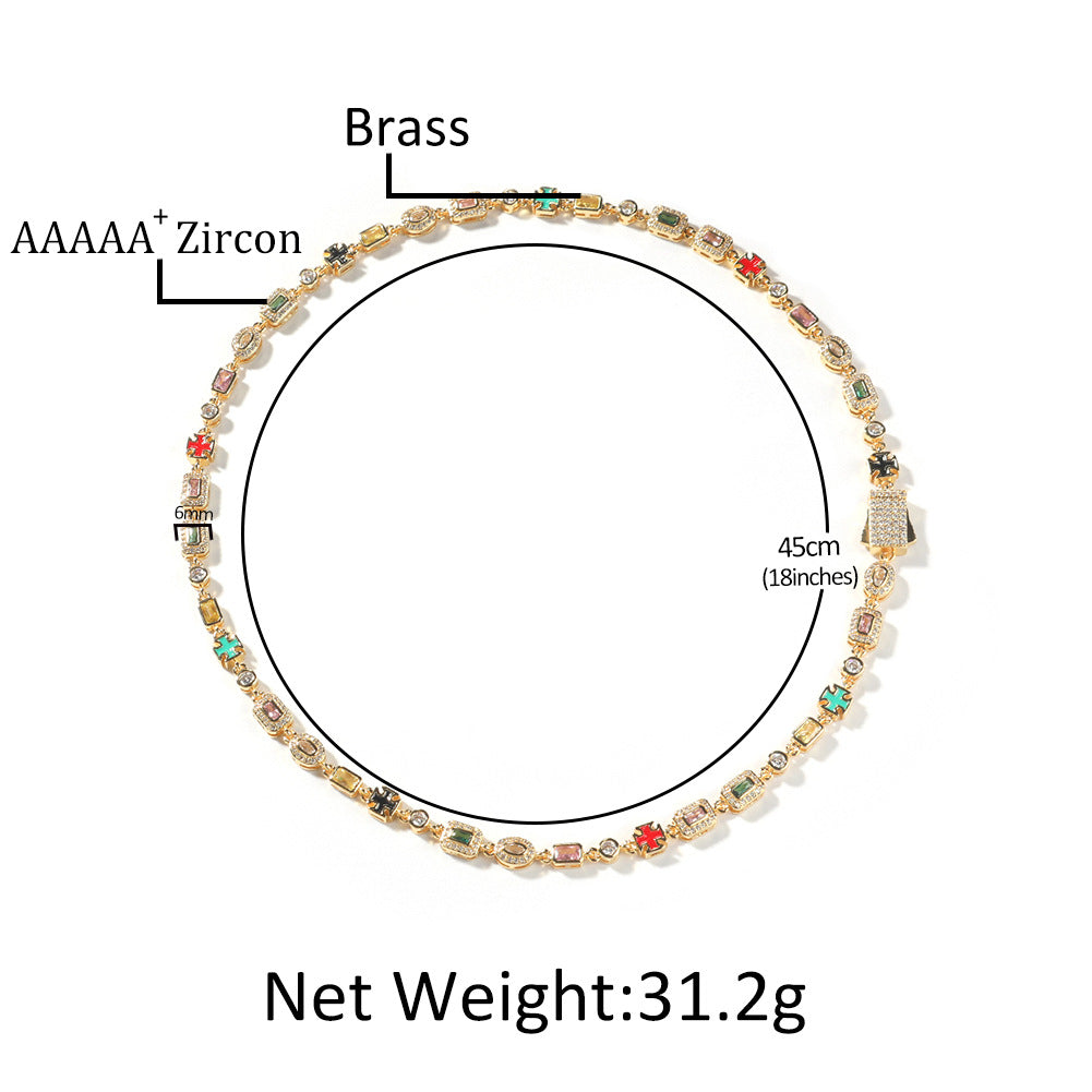 Hip-Hop Diamond-Encrusted 6mm Colored Gemstone Bracelet - MERGE.DAY.1.FREESTYLE