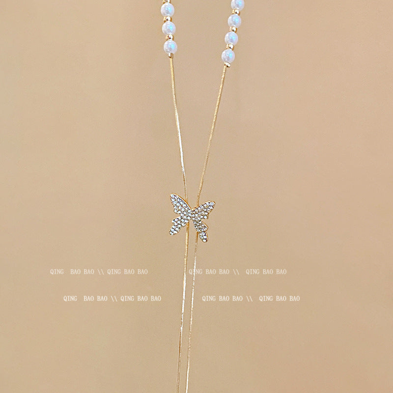 Titanium steel pearl clavicle necklace - MERGE.DAY.1.FREESTYLE
