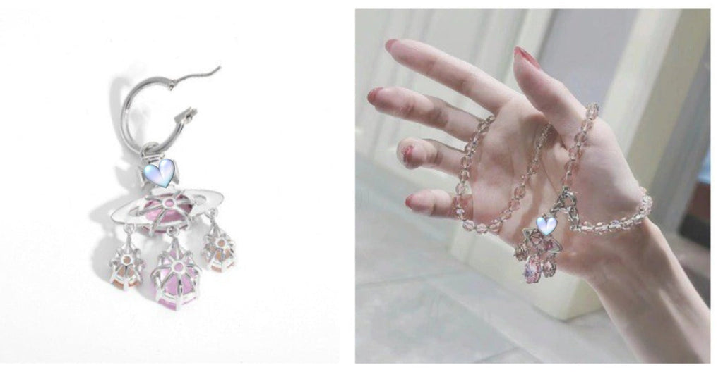 Colored zircon necklace clavicle crystal set ornaments - MERGE.DAY.1.FREESTYLE