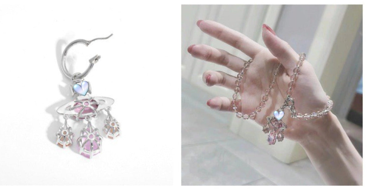 Colored zircon necklace clavicle crystal set ornaments - MERGE.DAY.1.FREESTYLE