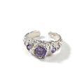 Hip-Hop 925 Silver Ring with Purple Zircon - MERGE.DAY.1.FREESTYLE