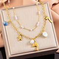 starfish necklace, ocean series millet pearl necklace - MERGE.DAY.1.FREESTYLE