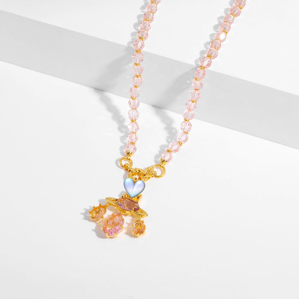 Colored zircon necklace clavicle crystal set ornaments - MERGE.DAY.1.FREESTYLE