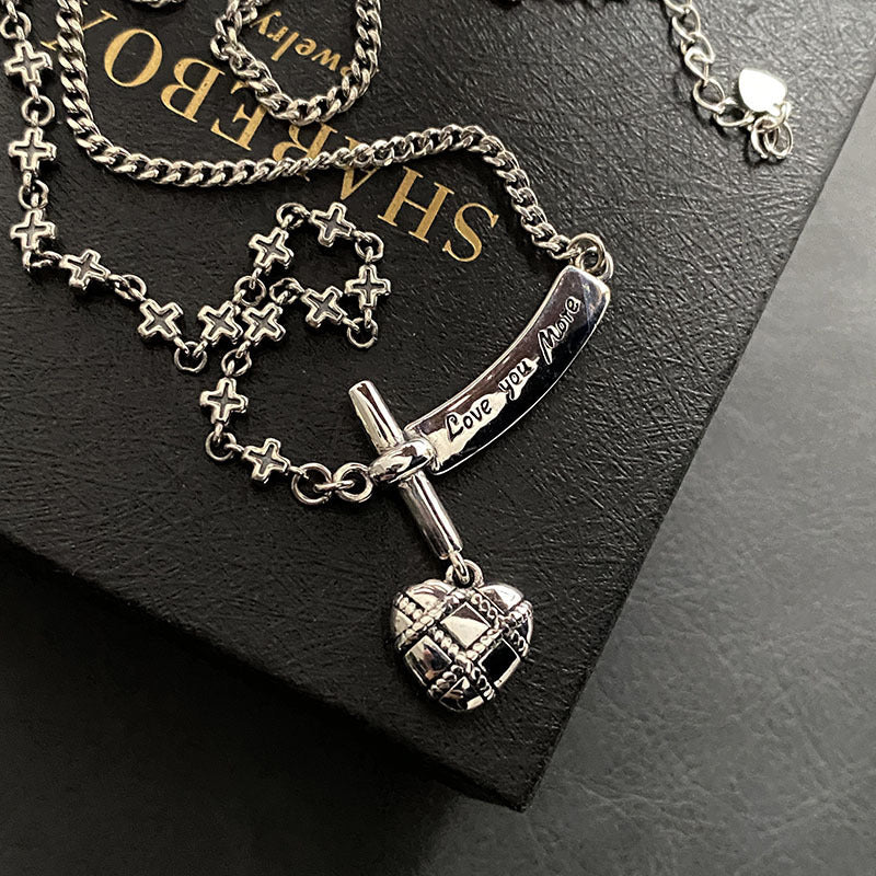 Love cross necklace women's personality hip hop clavicle necklace - MERGE.DAY.1.FREESTYLE