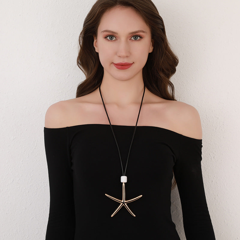 starfish necklace geometric long necklace - MERGE.DAY.1.FREESTYLE