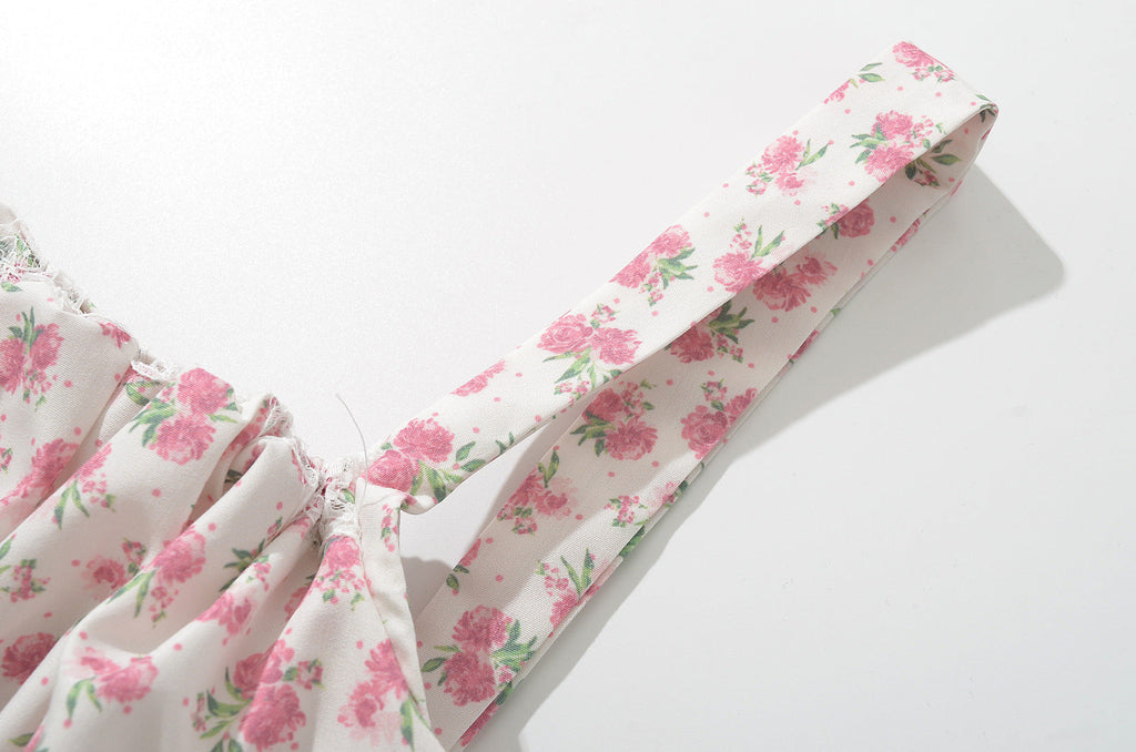 French girl floral suspender dress playful summer dress - MERGE.DAY.1.FREESTYLE
