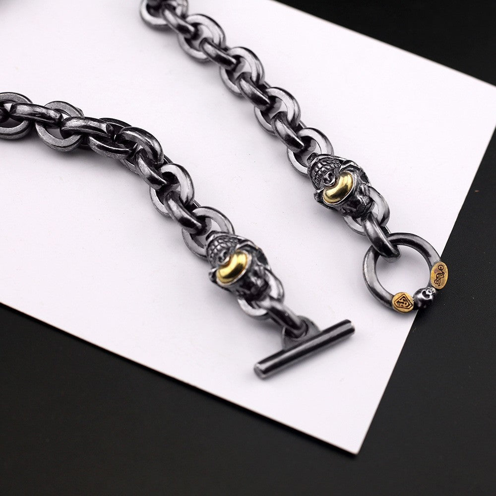 Black retro skull punk necklace - MERGE.DAY.1.FREESTYLE