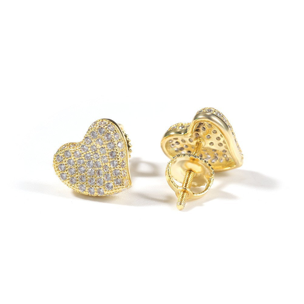 Hip Hop diamond-encrusted 925 silver stud earrings - MERGE.DAY.1.FREESTYLE