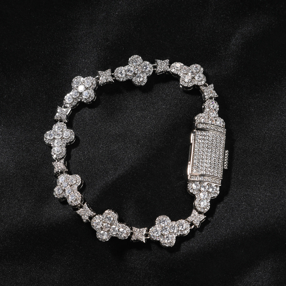 10mm cross flower star bracelet with micro-inlaid zircon - MERGE.DAY.1.FREESTYLE