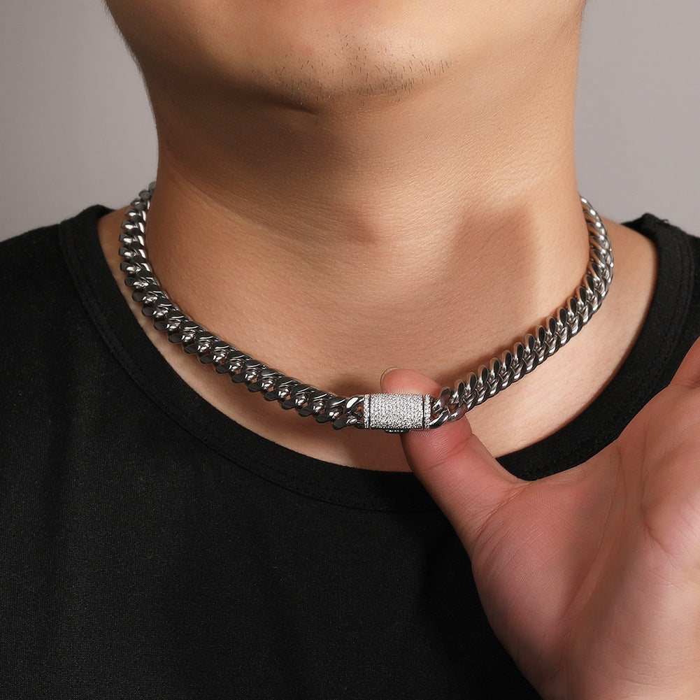 Hip-hop zircon stainless steel zircon necklace - MERGE.DAY.1.FREESTYLE