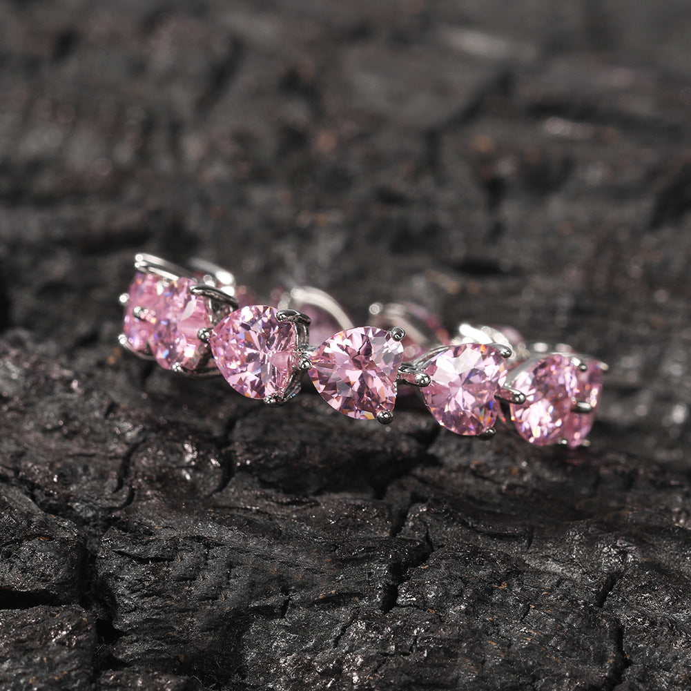 Hip-hop single-row heart-shaped zircon rings - MERGE.DAY.1.FREESTYLE