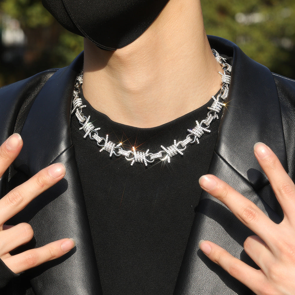 Wire chain diamond thorn necklace bracelet - MERGE.DAY.1.FREESTYLE