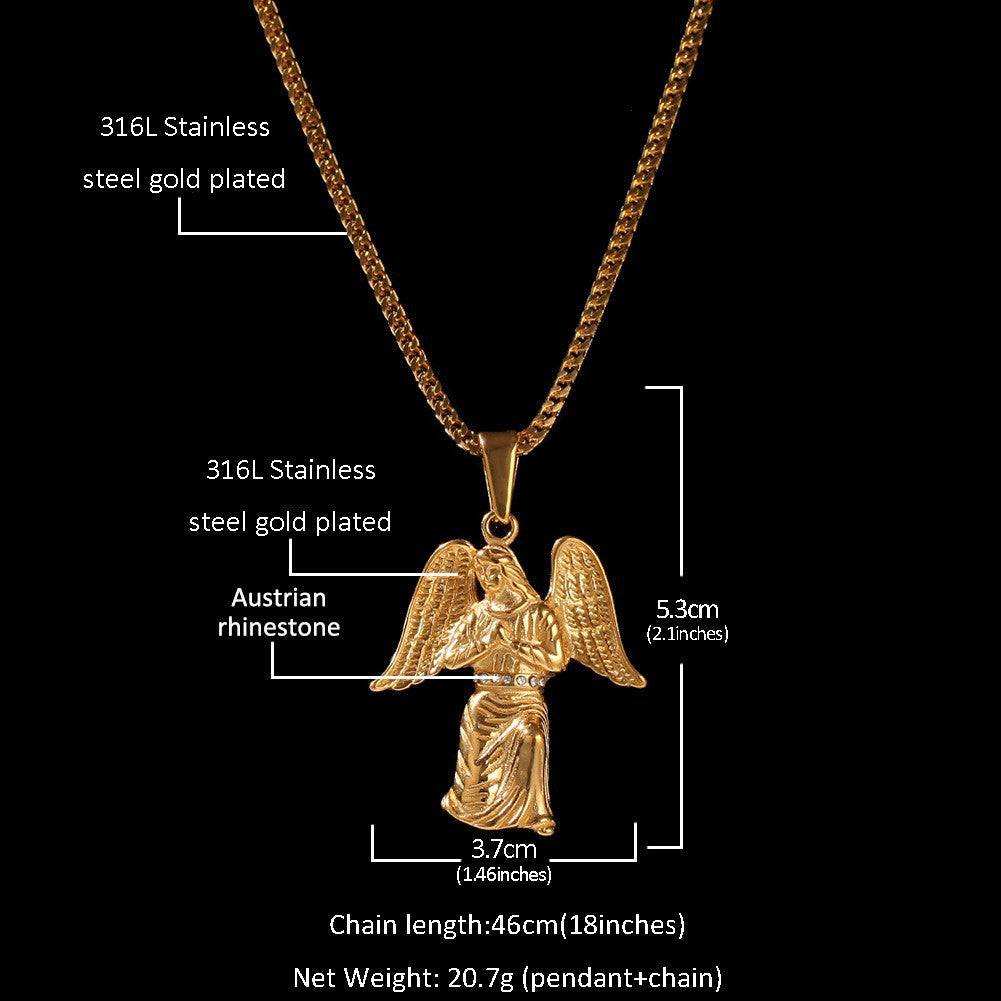 Hip Hop Winged Angel Pendant Necklace - MERGE.DAY.1.FREESTYLE