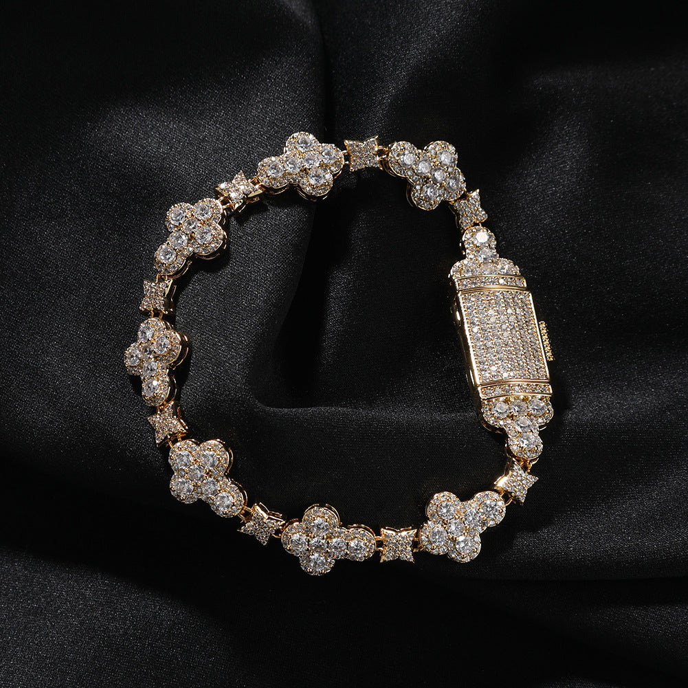 10mm cross flower star bracelet with micro-inlaid zircon - MERGE.DAY.1.FREESTYLE