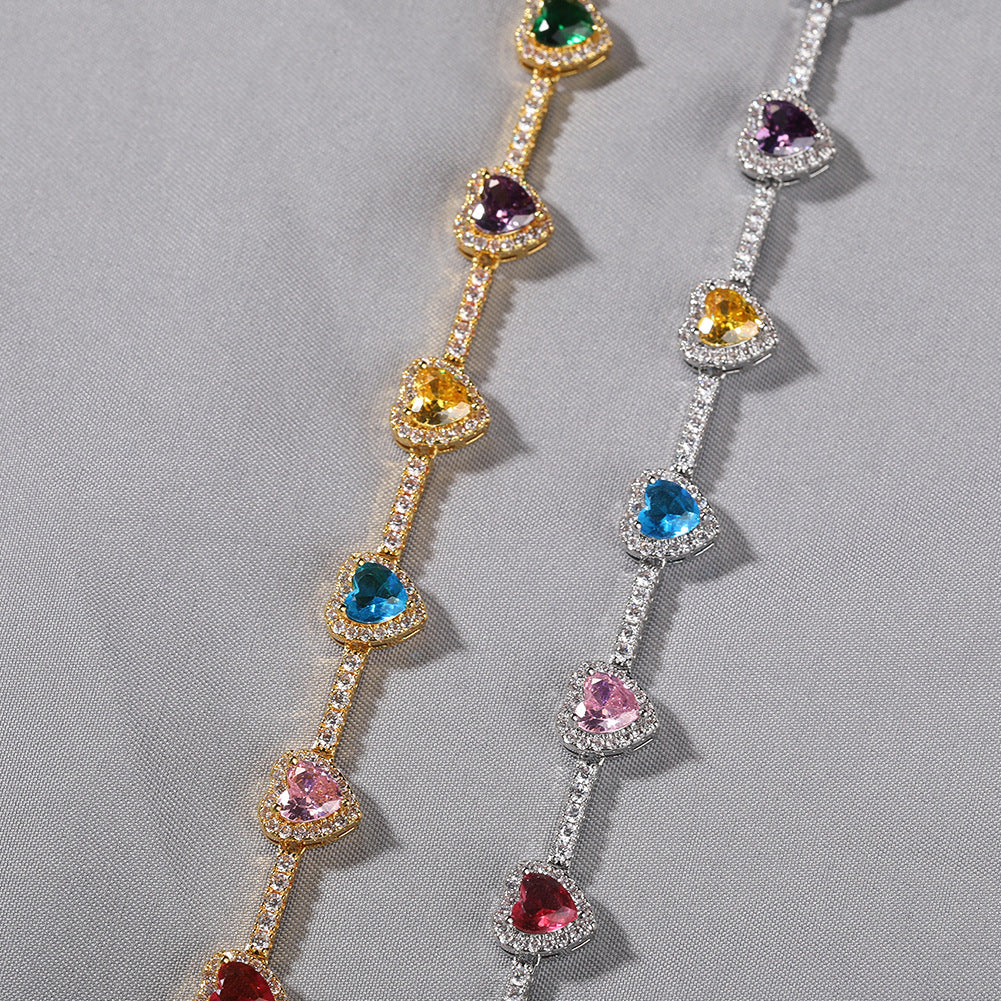 Hip-hop colorful heart-shaped adjustable bracelet and necklace - MERGE.DAY.1.FREESTYLE