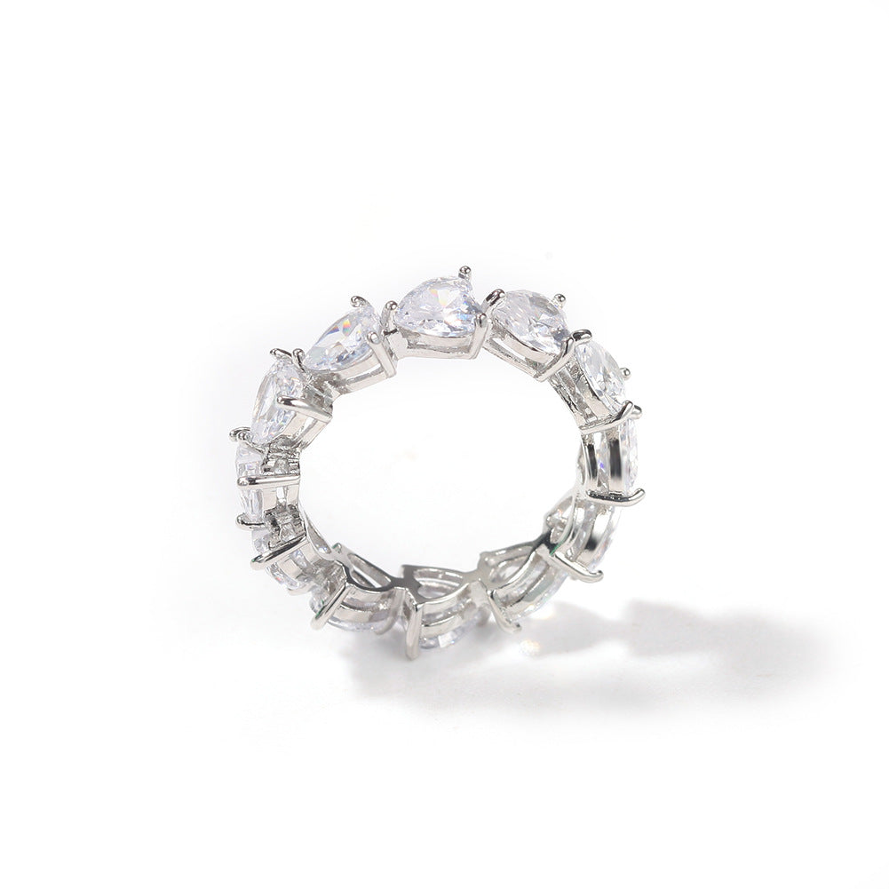 Hip-hop single-row heart-shaped zircon rings - MERGE.DAY.1.FREESTYLE