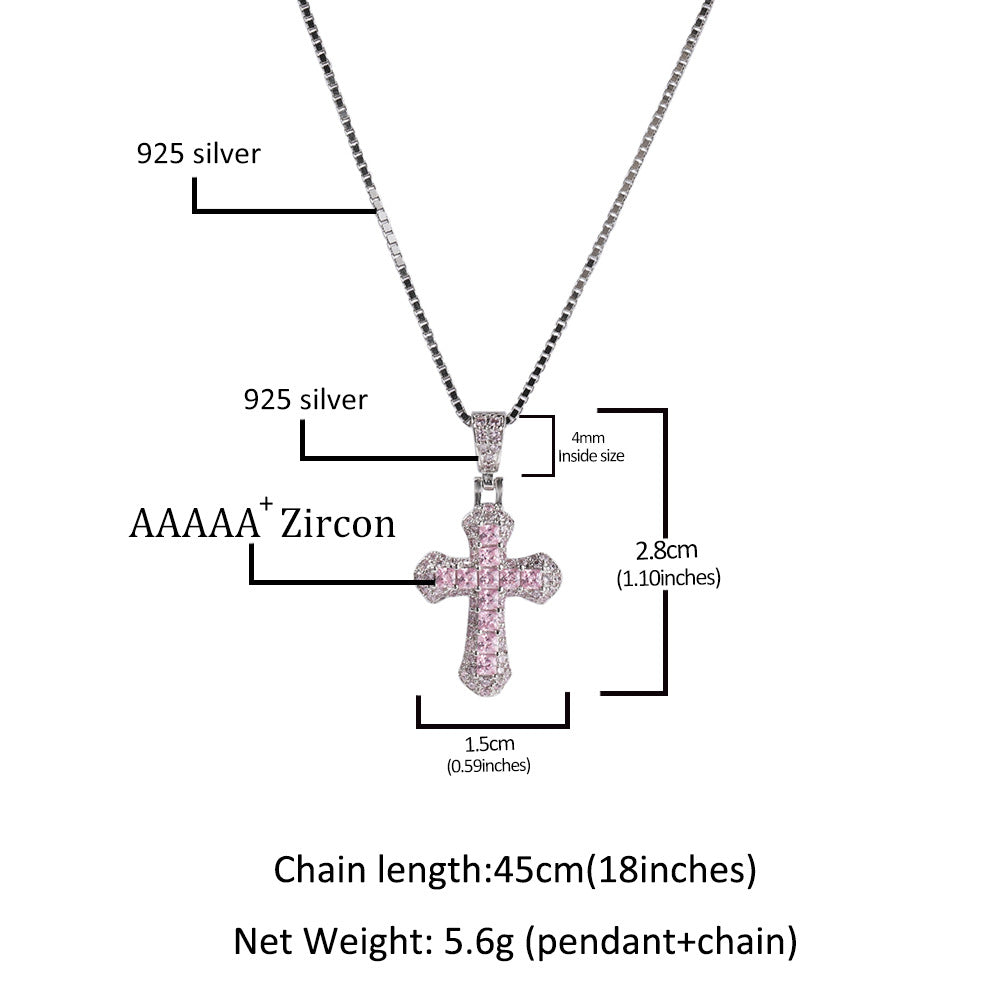 Gold-plated, diamond-encrusted mini cross necklace - MERGE.DAY.1.FREESTYLE