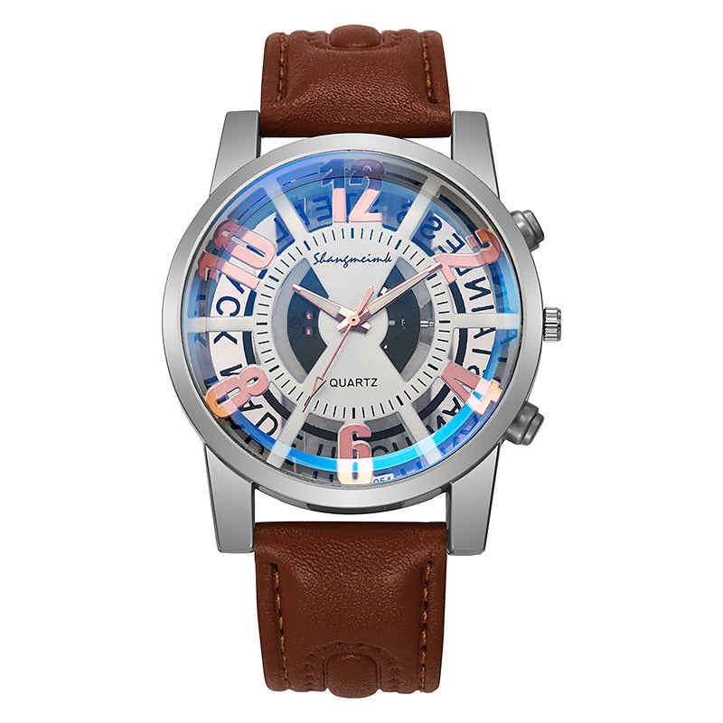 Large-dial, hollow-out blue-light men's watch. - MERGE.DAY.1.FREESTYLE