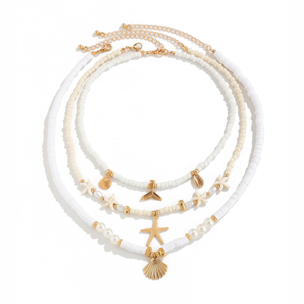 starfish necklace shell rice bead gravel necklace - MERGE.DAY.1.FREESTYLE